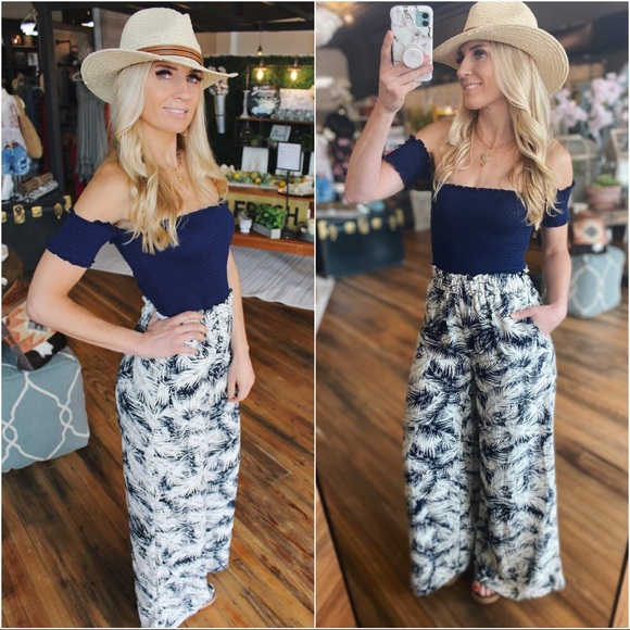 Sweet Intentions Wide Leg Pants-Navy - Picture 3 of 3